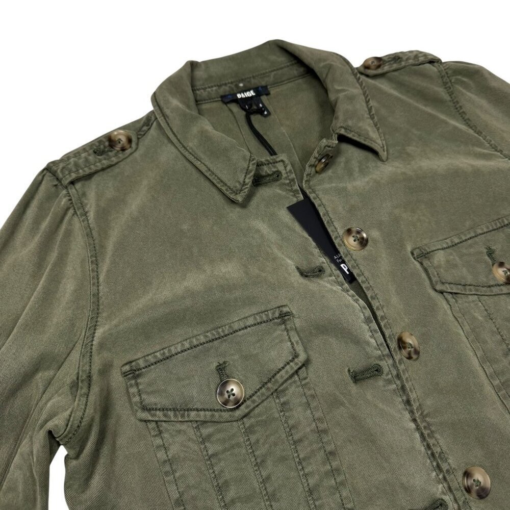 NWT PAIGE Pacey Jacket Sz.L Vintage Ivy Green  Buttons Preppy Minimalist $249 - Picture 15 of 16